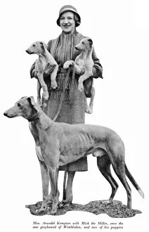 Champion Collection: Mrs Arundel Kempton with Mick the Miller and Puppies