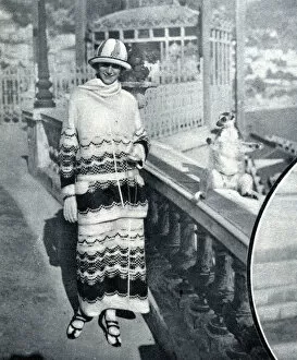 Images Dated 17th July 2018: Mrs Benlinck Budd and her pet lemur - French Riviera