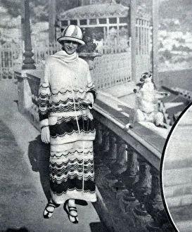 Mrs Benlinck Budd and her pet lemur - French Riviera Mrs Benlinck Budd and her pet lemur - French Riviera