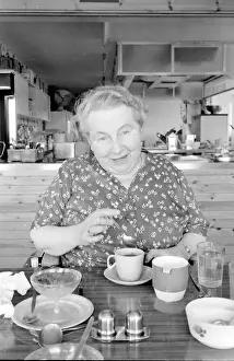 Healthcare Prints: Mrs Cecilia Bochenek (?-1981), founder of the Horder Centre, sitting at a table