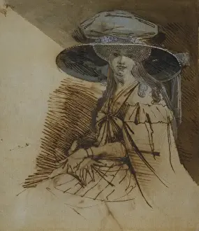 Verso Prints: Mrs Fuseli in a Large Hat; verso, Mrs. Fuseli in a Hat