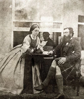 Crinoline Collection: Mrs G Warrand and Alick Warrand, Scottish couple