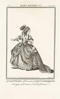 Charles Grignion Prints: Mrs Isabella Mattocks as Princess Catherine in King Henry V