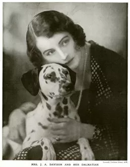 Mrs. J. A. Davison & Dalmatian by Madame Yevonde