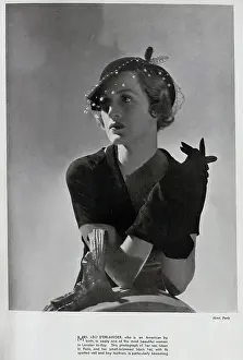 Compiled Prints: Mrs Leo d'Erlanger, studio fashion portrait in hat and gloves