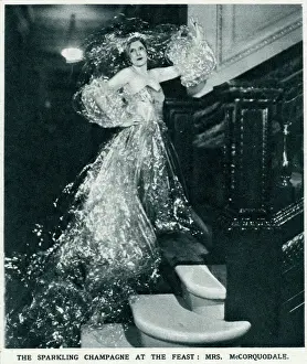 Jan17 Prints: Mrs McCorquodale (Barbara Cartland) dressed as champagne