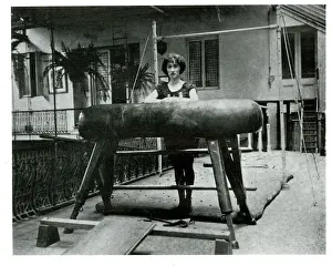 Gymnastics Prints: Mrs Pyce-Jones training in her gym