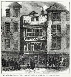 Mrs Salmons Waxworks in Fleet Street, London, the Madame Tussaud