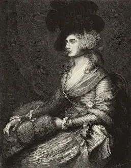Muff Prints: Mrs Siddons by Thomas Gainsborough RA