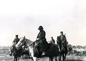 Images Dated 2nd December 2011: Mrs Stobart and Serbian orderlies in retreat, WW1