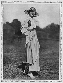 Mrs Vernon Castle with her monkey, Rastus