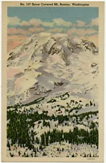 Rainier Prints: Mt. Rainier, Washington, USA - Covered in snow