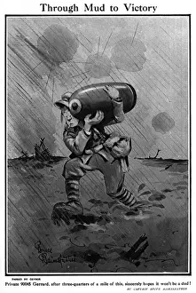 Tommies Prints: Through Mud to Victory by Bruce Bairnsfather, WW1 cartoon