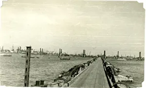 Mulberry Harbour off Arromanches, Normandy, France, WW2