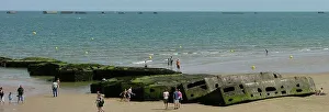 Idea Prints: Mulberry Harbour Remains Arromaches Normandy