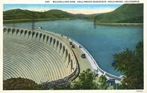 Mulholland Prints: Mulholland Dam, Hollywood Reservoir, California, USA