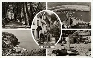 Clovelly Prints: Mulitiview, Clovelly, England