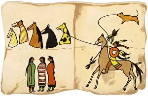 Multi-part story in the Native American Pictograph Tradition