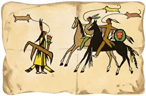 Hide Prints: Multi-part story in the Native American Pictograph Tradition