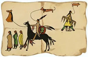Multi-part story in the Native American Pictograph Tradition