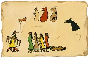 Multi-part story in the Native American Pictograph Tradition