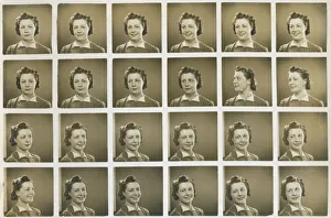 Pleasant Prints: Multiple studio photographs of a young woman, 1940s. Date: 1940s