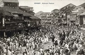 Muslim Collection: Mumbai, India - The Muharram Festival Procession