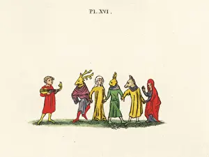 Rabbit Prints: Mummers in animal masks, 14th century