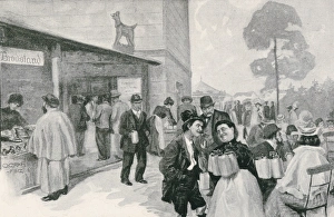 Alcohols Gallery: Munich beer hall. Illustration by O. Graf published