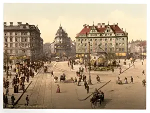 Munich from the Carlsthor (i. e. Karlstor) towards Central R