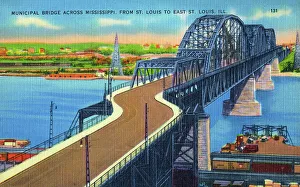 Municipal Collection: Municipal Bridge across Mississippi River, St. Louis, USA