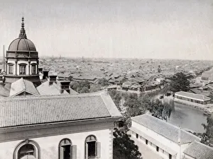 Municipal offices, city rooftops, Osaka, Japan, c. 1890 s