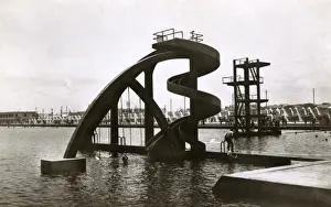 Municipal Swimming pool and fun slides - Casablanca, Morocco