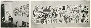Mural decorations in the Stoke-on-Trent British Restaurant during the Second World War