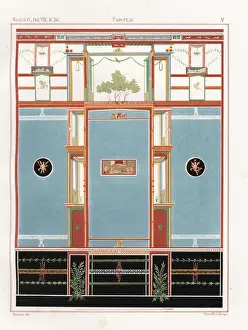 Belles Prints: Mural with panel of theatrical masks