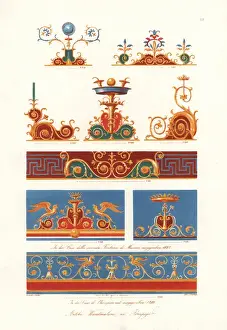 Ornamentsofallclassicalartepochs Prints: Murals and ceilings from different houses in Pompeii