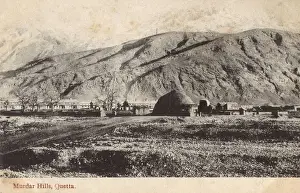 Pakistan Prints: Murdar Hills and Barracks, Quetta, British India