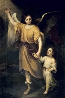 Angel Collection: MURILLO, Bartolom項steban (1617-1682). The Guardian