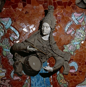 Muse playing the drum. Palace of Catalan Music. Barcelona. C Muse playing the drum. Palace of Catalan Music. Barcelona. C