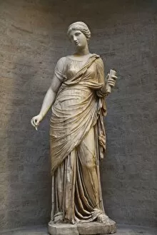 Mythological Gallery: Muse. The Roman sculpture after an original of about 130 BC