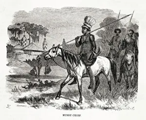 Outskirts Prints: A Musgu chief rides his horse on the outskirts of a village