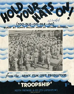 Troopship Prints: Music cover, Hold Your Hats On! WW2