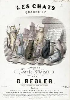 Quadrille Prints: Music cover, Les Chats Quadrille