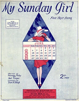 Calendar Collection: Music cover, My Sunday Girl, fox-trot song