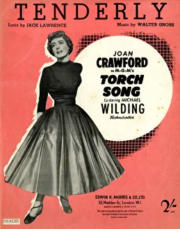 Lyrics Prints: Music cover, Tenderly, Joan Crawford