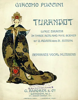 Simoni Prints: Music cover, Turandot, opera by Giacomo Puccini