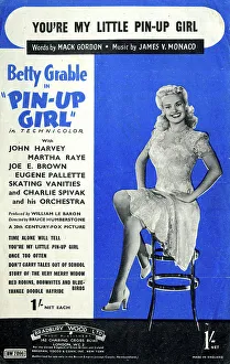 Music cover, You're My Little Pin-Up Girl, Betty Grable