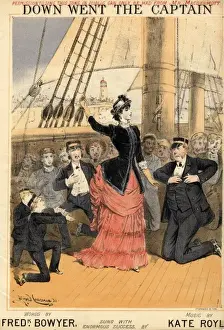Kate Prints: Music sheet cover for Down Went the Captain