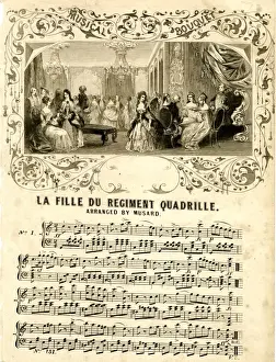 Quadrille Prints: Music sheet, La Fille du Regiment Quadrille