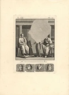 Antichità Gallery: Music teacher or poet with a woman with comic mask